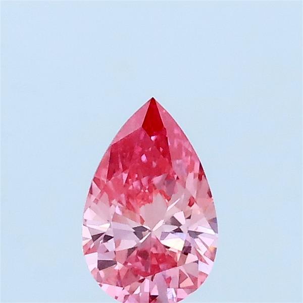 0.31 Carat Pear Lab Grown Diamond, Fancy Vivid Pink Color, VS1 Clarity