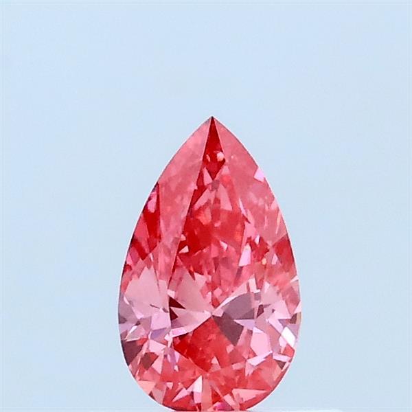 0.32 Carat Pear Lab Grown Diamond, Fancy Vivid Pink Color, VVS2 Clarity