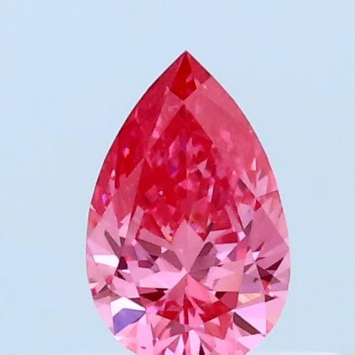 0.33 Carat Pear Lab Grown Diamond, Fancy Vivid Pink Color, VS1 Clarity