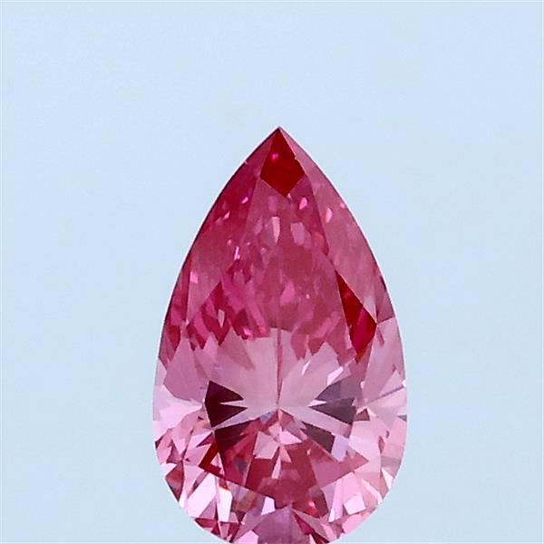 0.43 Carat Pear Lab Grown Diamond, Fancy Vivid Pink Color, VVS2 Clarity