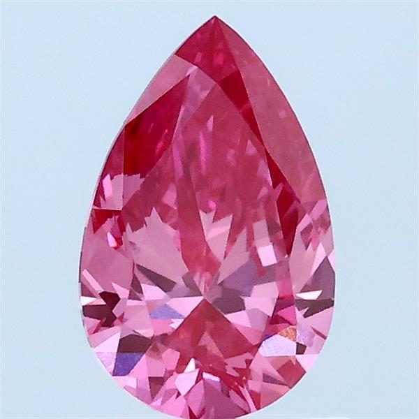 0.85 Carat Pear Lab Grown Diamond, Fancy Vivid Pink Color, VVS2 Clarity