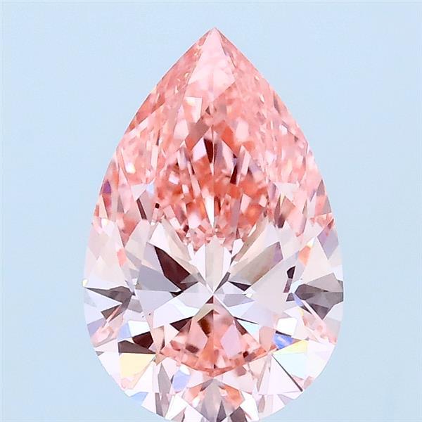 1.51 Carat Pear Lab Grown Diamond, Fancy Vivid Pink Color, VVS2 Clarity