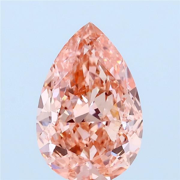 2.05 Carat Pear Lab Grown Diamond, Fancy Vivid Pink Color, VVS2 Clarity