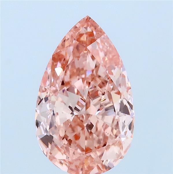 2.00 Carat Pear Lab Grown Diamond, Fancy Vivid Pink Color, VS1 Clarity