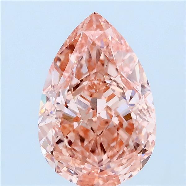 2.23 Carat Pear Lab Grown Diamond, Fancy Vivid Pink Color, VS1 Clarity