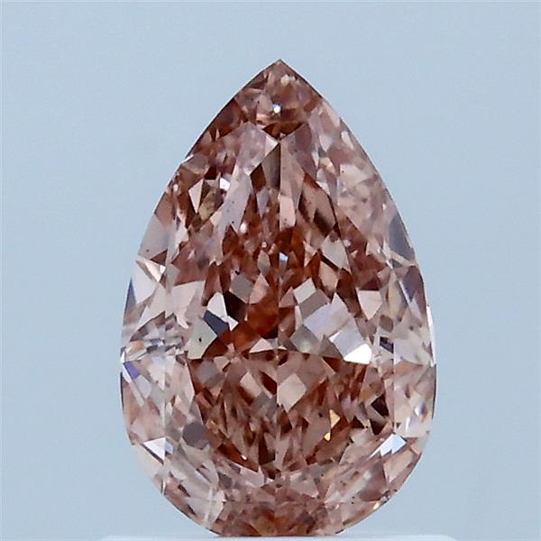 1.04 Carat Pear Lab Grown Diamond, Fancy Intense Brownish Pink Color, VS2 Clarity