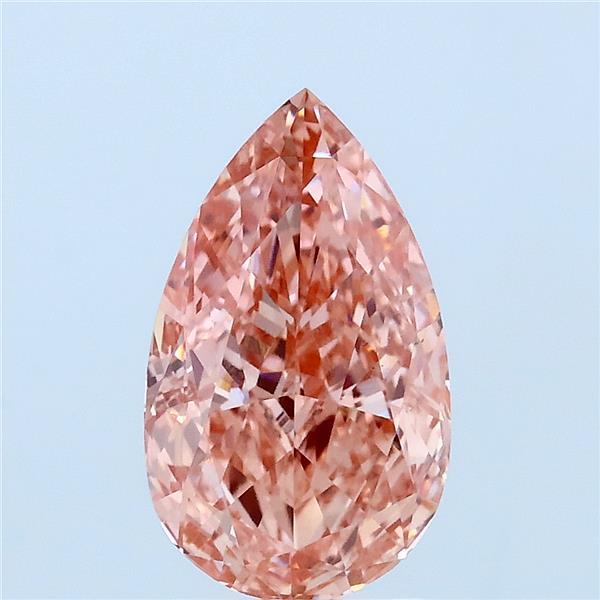2.20 Carat Pear Lab Grown Diamond, Fancy Vivid Pink Color, VS1 Clarity