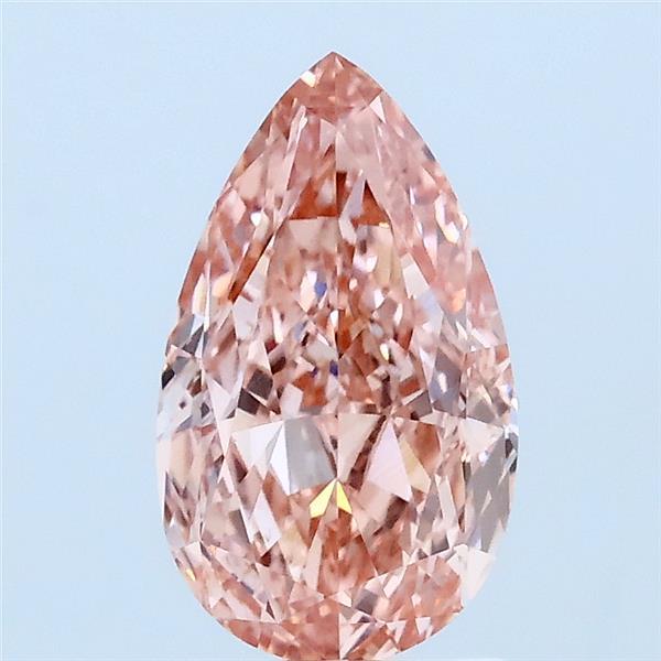 1.57 Carat Pear Lab Grown Diamond, Fancy Vivid Pink Color, VS1 Clarity