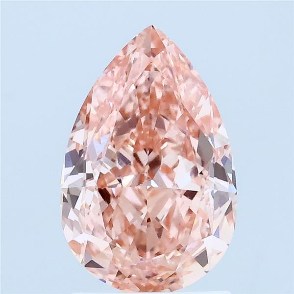 2.07 Carat Pear Lab Grown Diamond, Fancy Vivid Pink Color, VS1 Clarity