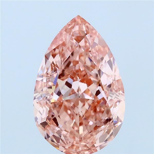 3.10 Carat Pear Lab Grown Diamond, Fancy Vivid Pink Color, VVS2 Clarity