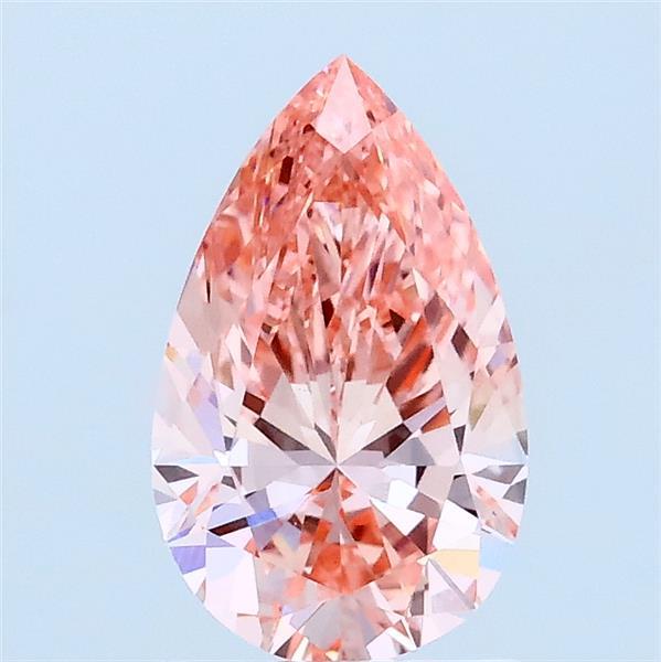 1.01 Carat Pear Lab Grown Diamond, Fancy Vivid Pink Color, VS1 Clarity