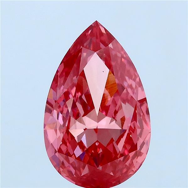3.32 Carat Pear Lab Grown Diamond, Fancy Vivid Pink Color, VS1 Clarity