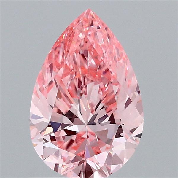 0.99 Carat Pear Lab Grown Diamond, Fancy Vivid Pink Color, VVS2 Clarity