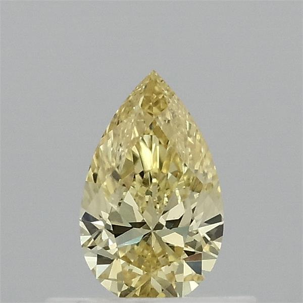 0.41 Carat Pear Lab Grown Diamond, Fancy Vivid Yellow Color, VS1 Clarity