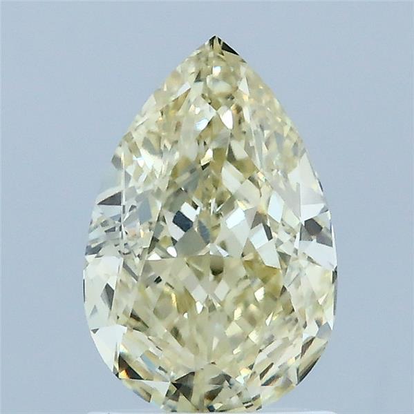 1.52 Carat Pear Lab Grown Diamond, Fancy Yellow Color, VVS2 Clarity