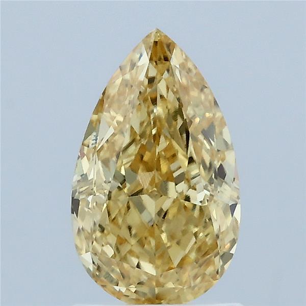 1.56 Carat Pear Lab Grown Diamond, Fancy Vivid Yellow Color, VVS2 Clarity