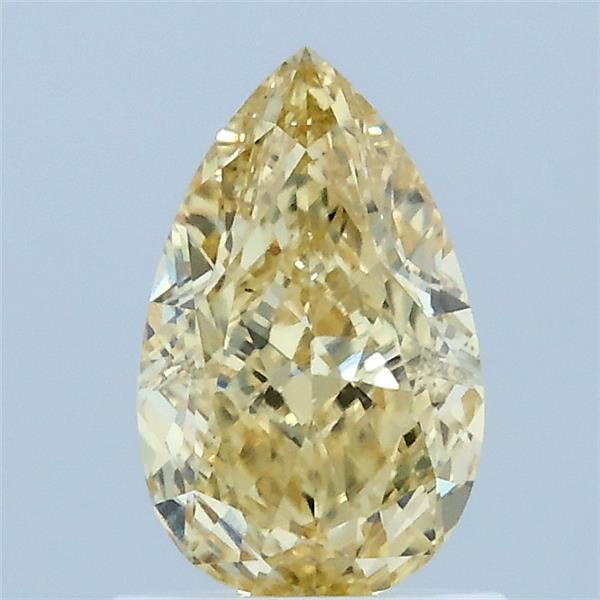 1.09 Carat Pear Lab Grown Diamond, Fancy Intense Yellow Color, VS1 Clarity