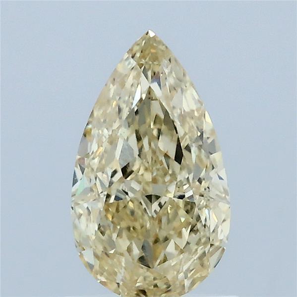 1.07 Carat Pear Lab Grown Diamond, Fancy Intense Yellow Color, VVS2 Clarity