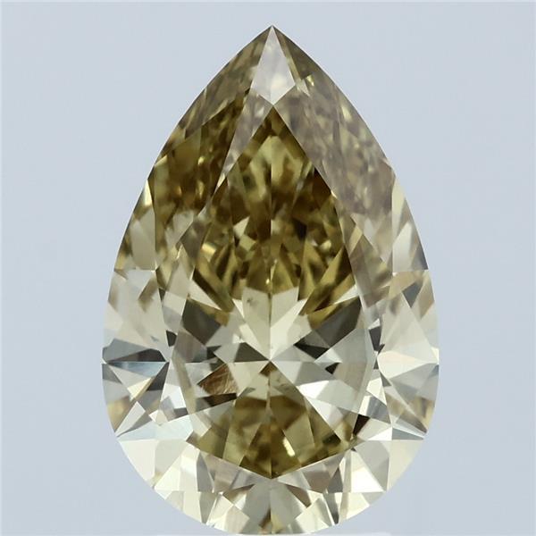 3.20 Carat Pear Lab Grown Diamond, Fancy Intense Yellow Color, VS1 Clarity