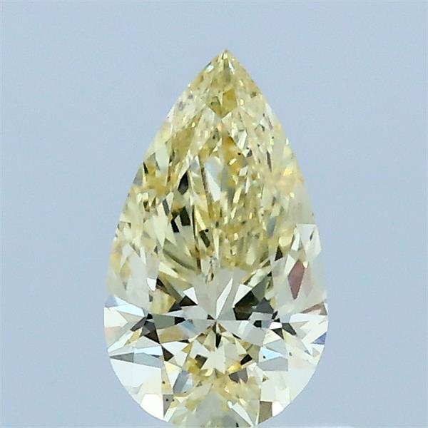 0.56 Carat Pear Lab Grown Diamond, Fancy Yellow Color, VS2 Clarity