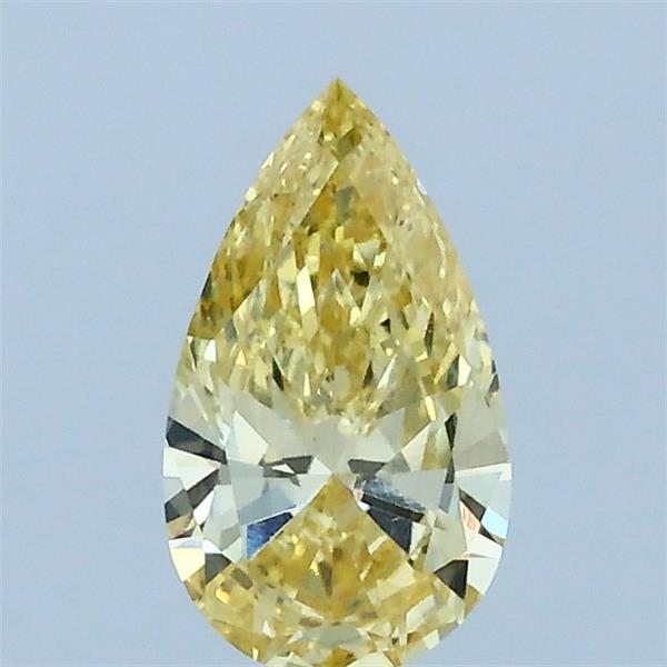 0.52 Carat Pear Lab Grown Diamond, Fancy Intense Yellow Color, VS1 Clarity