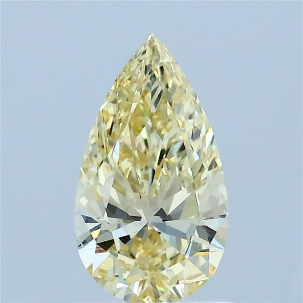 0.74 Carat Pear Lab Grown Diamond, Fancy Intense Yellow Color, VS1 Clarity