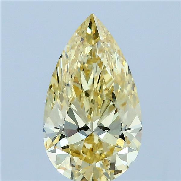 1.53 Carat Pear Lab Grown Diamond, Fancy Intense Yellow Color, VS1 Clarity
