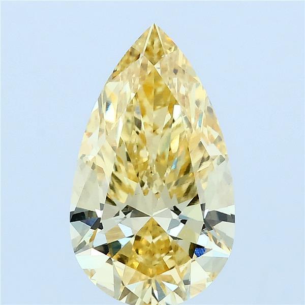 2.00 Carat Pear Lab Grown Diamond, Fancy Intense Yellow Color, VS1 Clarity