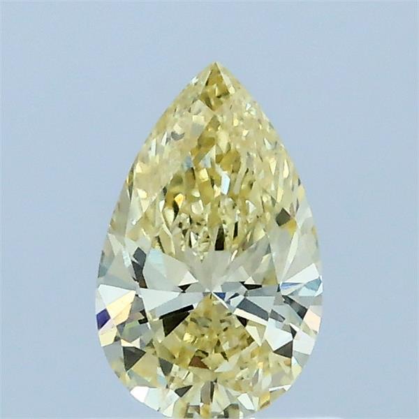 0.56 Carat Pear Lab Grown Diamond, Fancy Yellow Color, VVS2 Clarity