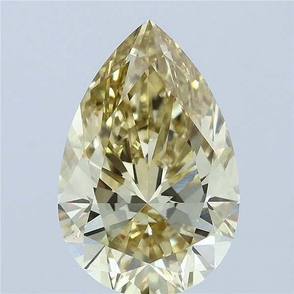 3.50 Carat Pear Lab Grown Diamond, Fancy Yellow Color, VS1 Clarity