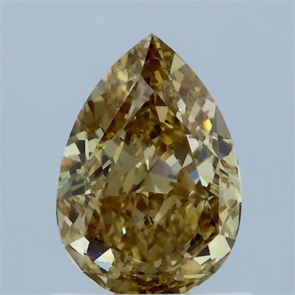 1.00 Carat Pear Lab Grown Diamond, Fancy Intense Yellow Color, VS1 Clarity