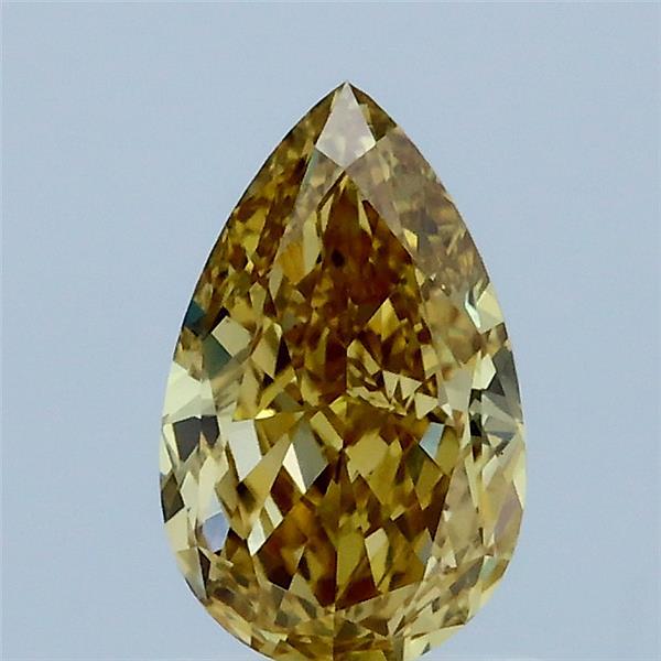 1.02 Carat Pear Lab Grown Diamond, Fancy Intense Yellow Color, VS1 Clarity