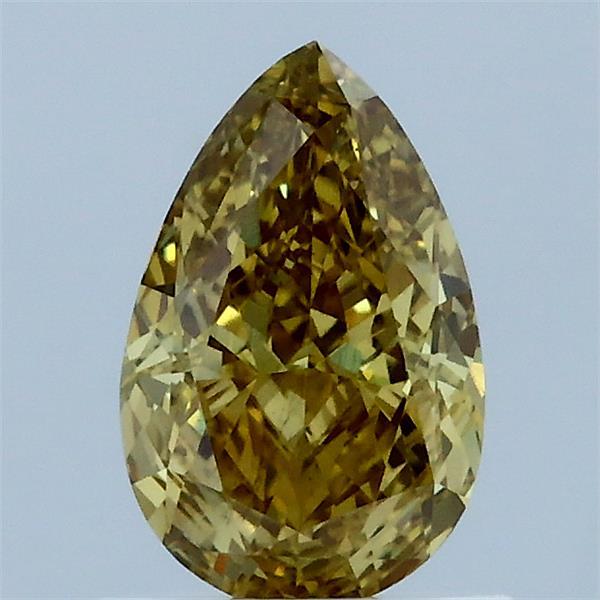 1.03 Carat Pear Lab Grown Diamond, Fancy Intense Yellow Color, VS2 Clarity