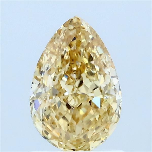 1.03 Carat Pear Lab Grown Diamond, Fancy Yellow Color, VS1 Clarity
