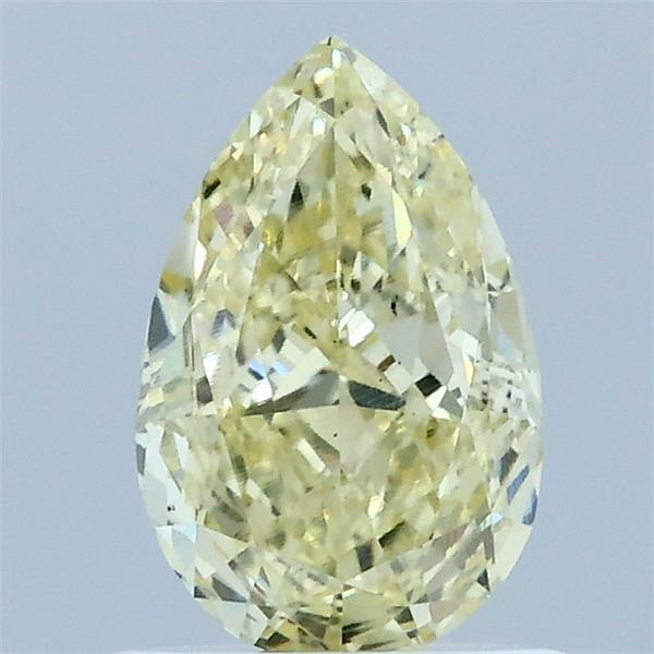 1.07 Carat Pear Lab Grown Diamond, Fancy Intense Yellow Color, VS1 Clarity
