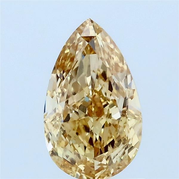 0.93 Carat Pear Lab Grown Diamond, Fancy Intense Yellow Color, VVS2 Clarity