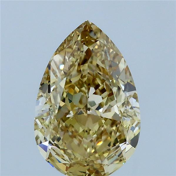 2.70 Carat Pear Lab Grown Diamond, Fancy Intense Yellow Color, VS1 Clarity