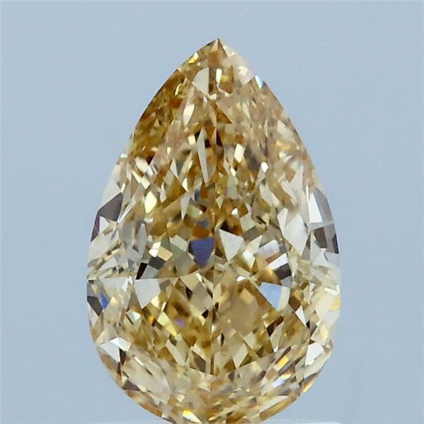 1.37 Carat Pear Lab Grown Diamond, Fancy Light Brownish Yellow Color, VS1 Clarity