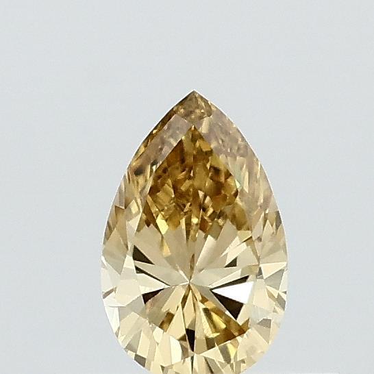 0.33 Carat Pear Lab Grown Diamond, Fancy Intense Yellow Color, VVS2 Clarity