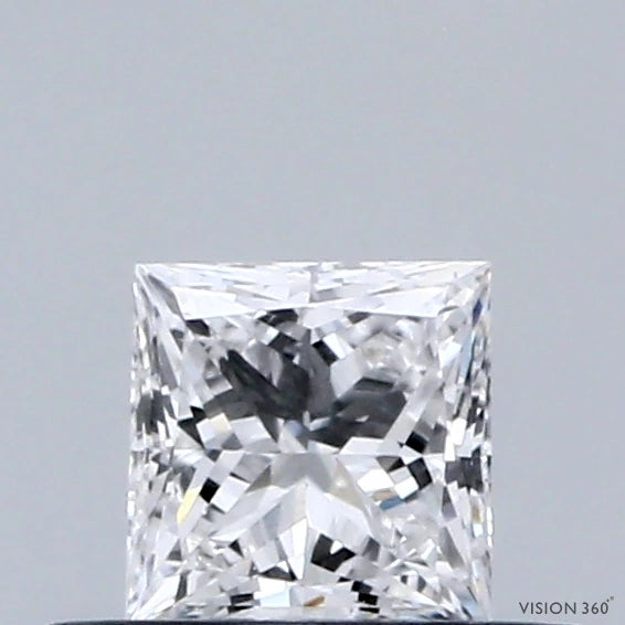 0.33 Carat Princess Lab Grown Diamond, Very Good Polish, D Color, VVS1 Clarity