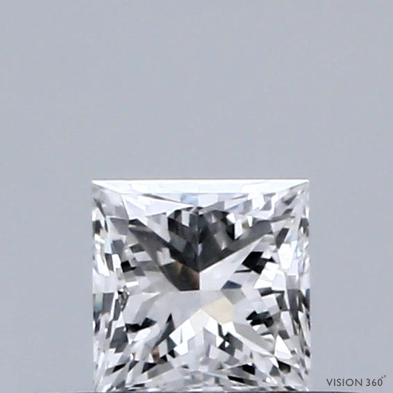 0.34 Carat Princess Lab Grown Diamond, Very Good Polish, E Color, VVS2 Clarity