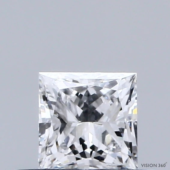 0.39 Carat Princess Lab Grown Diamond, Very Good Polish, D Color, VVS2 Clarity