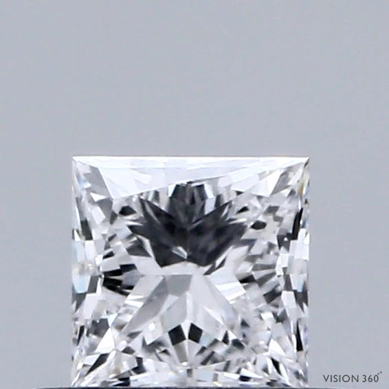 0.42 Carat Princess Lab Grown Diamond, Very Good Polish, D Color, VVS1 Clarity