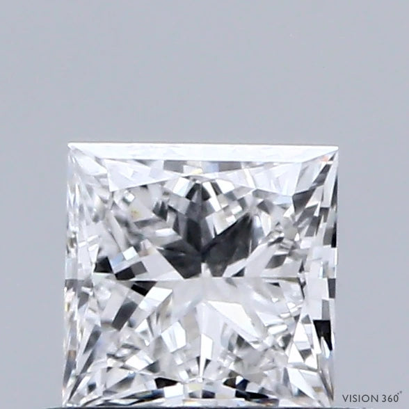 0.57 Carat Princess Lab Grown Diamond, Very Good Polish, D Color, VVS1 Clarity