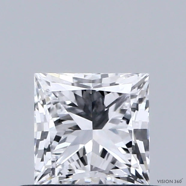 0.61 Carat Princess Lab Grown Diamond, Very Good Polish, D Color, VVS2 Clarity