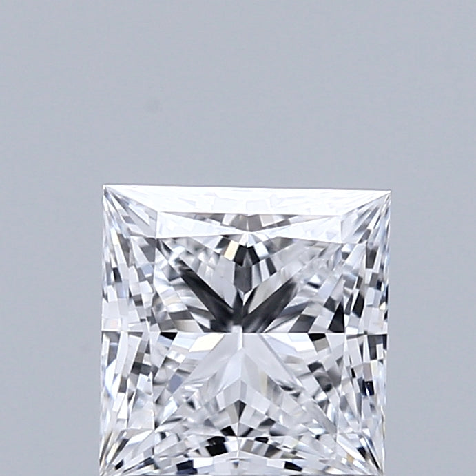 0.91 Carat Princess Lab Grown Diamond, Excellent Polish, D Color, VVS1 Clarity