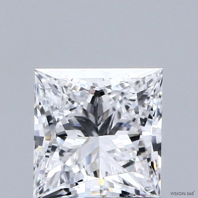 0.94 Carat Princess Lab Grown Diamond, Very Good Polish, D Color, VVS2 Clarity