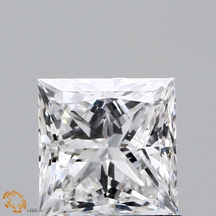 0.97 Carat Princess Lab Grown Diamond, Very Good Polish, E Color, VVS2 Clarity