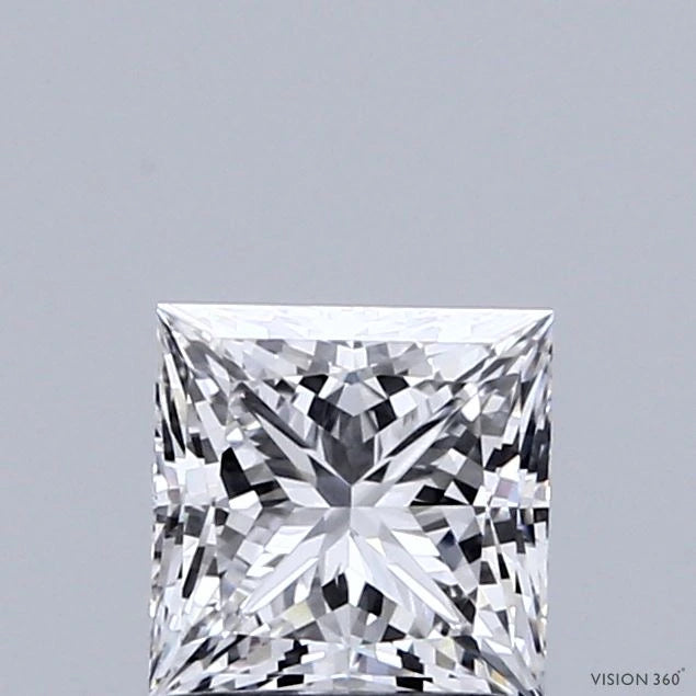 1.07 Carat Princess Lab Grown Diamond, Excellent Polish, D Color, VVS2 Clarity