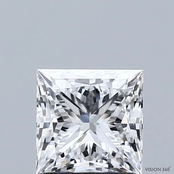 1.08 Carat Princess Lab Grown Diamond, Excellent Polish, D Color, VVS1 Clarity